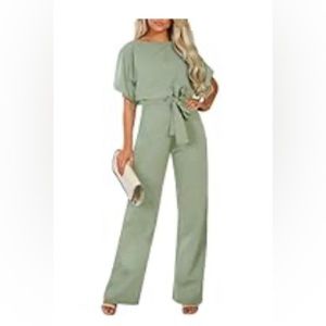 Sage green romper with tie